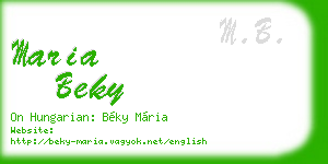 maria beky business card